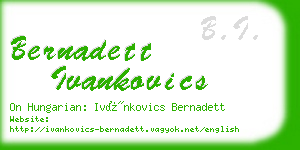 bernadett ivankovics business card